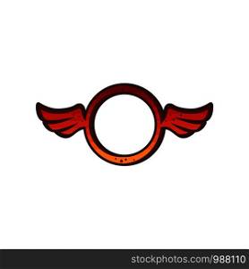 circle shape round wing theme logo sign icon vector. circle shape round wing theme logo sign icon