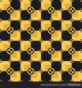 Circle-squares vector seamless pattern in black and yellow colors. circle-square pattern red-sand