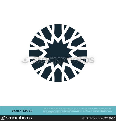 Circle Star Ornamental Icon Vector Logo Template Illustration Design. Vector EPS 10.