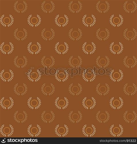 Circle stars and laurel wreath pattern background, stock vector