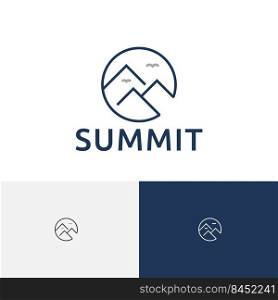 Circle Summit Mountain Nature Simple Monoline Logo