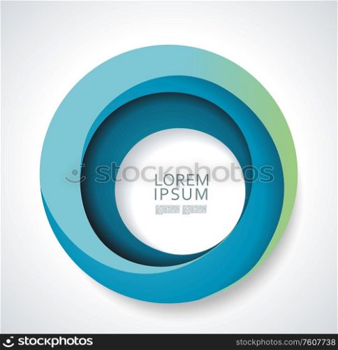 Circle symbol from swirling lines on white background, business icon design fast motion in a spiral. Vector illustration.