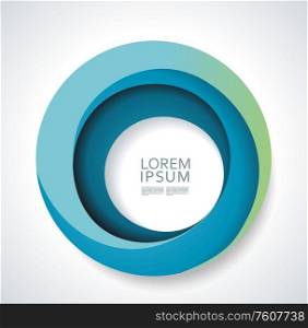 Circle symbol from swirling lines on white background, business icon design fast motion in a spiral. Vector illustration.