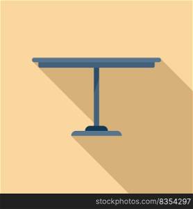 Circle table icon flat vector. Top desk. Small kitchen. Circle table icon flat vector. Top desk