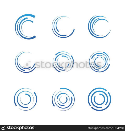 Circle techno vector icon design template