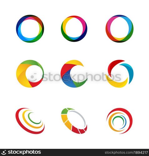 Circle techno vector icon design template