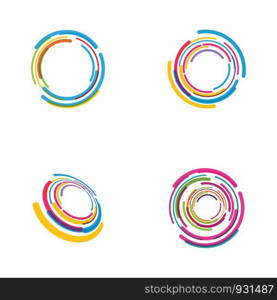 Circle techno vector icon design template