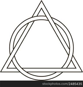 Circle weave triangle tattoo, triangle interwoven sides circle, template tattoo