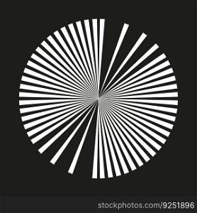 Circle white rays black. Ray sun light. Radial pattern. Vector illustration. EPS 10.. Circle white rays black. Ray sun light. Radial pattern. Vector illustration.
