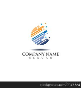 Circle world digital tech logo concept design. Symbol graphic template element