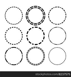 Circles dotted line. Drawing style. Round shape. Paper cut style. Vector illustration. EPS 10.. Circles dotted line. Drawing style. Round shape. Paper cut style. Vector illustration.