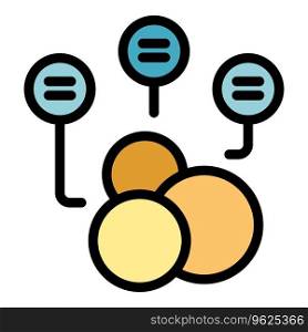 Circles enzymes icon outline vector. Chain collagen. Amino peptide color flat. Circles enzymes icon vector flat