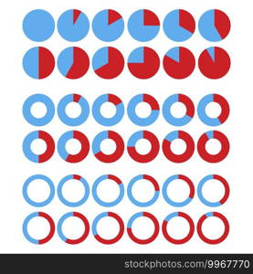 Circles loading. Round blue red loading symbols. Design element. Financial chart. Isolated vector icon. Stock image. EPS 10.. Circles loading. Round blue red loading symbols. Design element. Financial chart. Isolated vector icon. Stock image. 