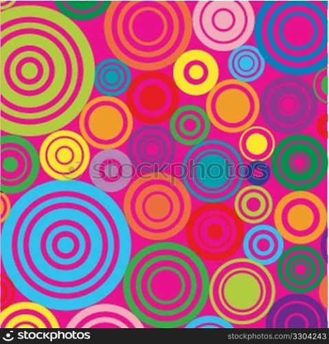 circles on pink background