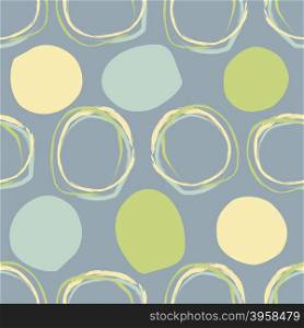 Circles Seamless pattern. Vector retro pattern of ovals. Vintage abstract ornament Rings and ovals.&#xA;