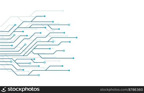 Circuit board electronics digital technology banner. Abstract technology background. Tech futuristic circuit board abstract banner. Vector illustration