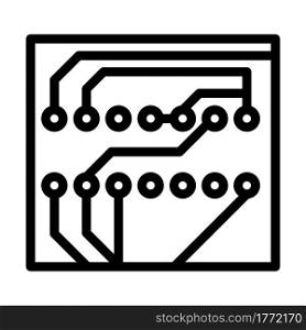 Circuit Board Icon. Bold outline design with editable stroke width. Vector Illustration.