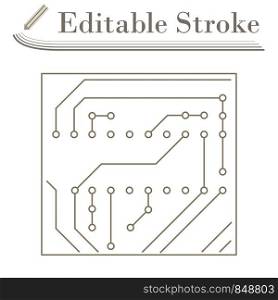 Circuit Board Icon. Editable Stroke Simple Design. Vector Illustration.