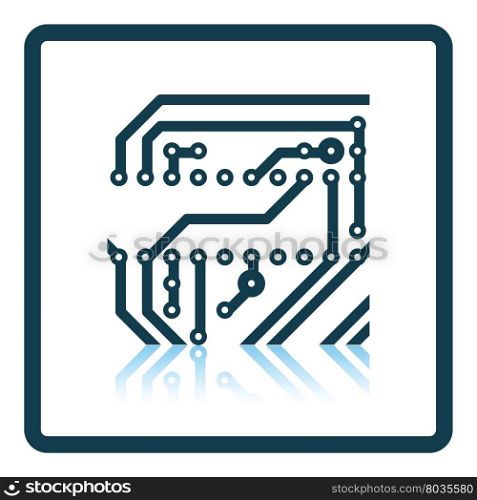 Circuit board icon. Shadow reflection design. Vector illustration.