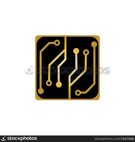 Circuit Board Icon Vector Illustration Logo Template