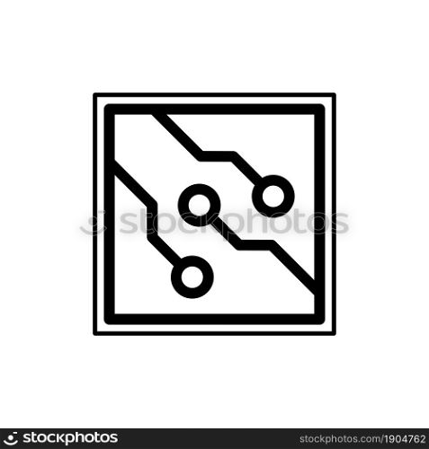circuit board icon vector outline style