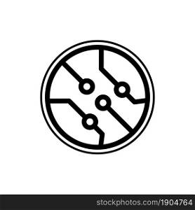 circuit board icon vector outline style