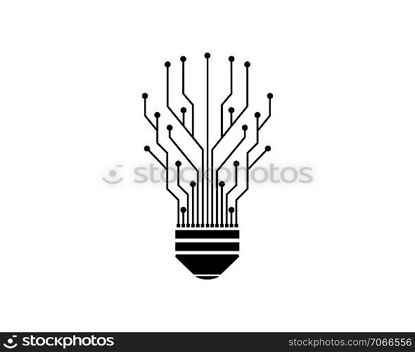 circuit board line bulb concept design illustratio