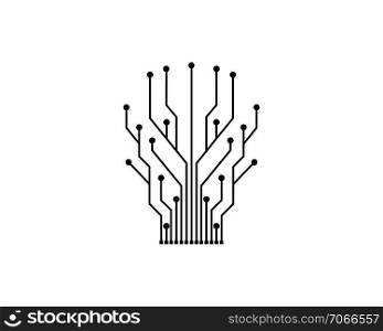 circuit board line bulb concept design illustratio