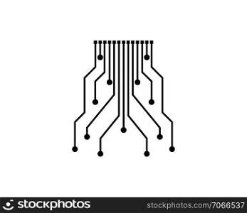 circuit board line concept design illustration template