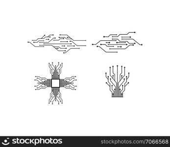 circuit board line concept design illustration template