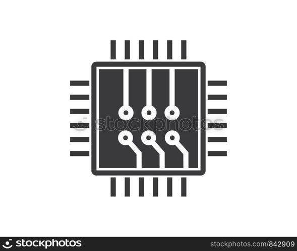 circuit board line,cpu,chip icon logo illustration vector design