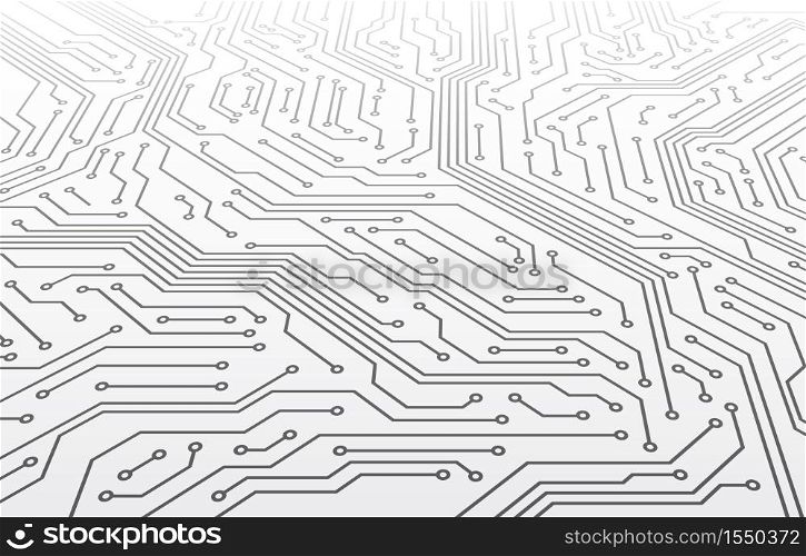 Circuit board. Motherboard scheme in perspective, digital microchip computer technology abstract 3d vector texture. Electronic processor tech, integrated computing element illustration. Circuit board. Motherboard scheme in perspective, digital microchip computer technology abstract 3d vector texture