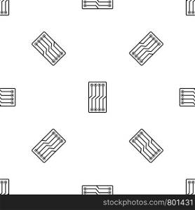 Circuit board pattern repeat seamless in black color for any design. Vector geometric illustration. Circuit board pattern seamless black