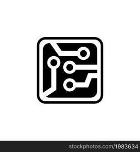 Circuit Board, Scheme, Microchip. Flat Vector Icon illustration. Simple black symbol on white background. Circuit Board, Scheme, Microchip sign design template for web and mobile UI element. Circuit Board, Scheme, Microchip Flat Vector Icon