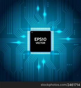 Circuit board vector background. Processor and chip, engineering and tech, motherboard and computer design, vector illustration. Circuit board vector background