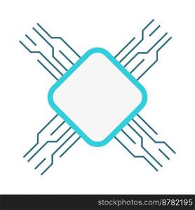 Circuit board vector design element. Microelectronics. Abstract customizable symbol for infographic with blank copy space. Editable shape for instructional graphics. Visual data presentation component. Circuit board vector design element