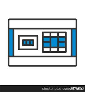 Circuit Breakers Box Icon. Editable Bold Outline With Color Fill Design. Vector Illustration.