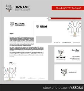 Circuit Business Letterhead, Envelope and visiting Card Design vector template