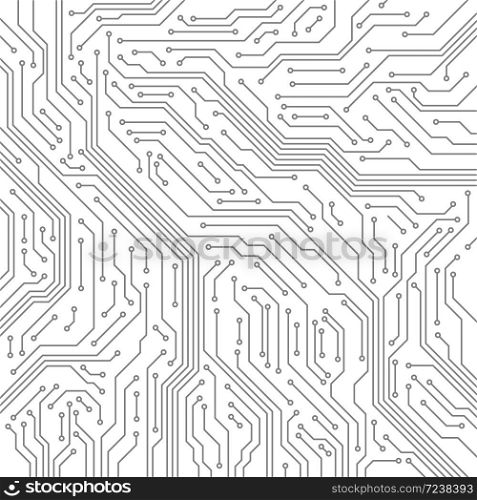 Circuit. Computer motherboard, microchip electronic technology. Hardware circuits board line vector texture. High tech pc processor abstract background with lines and dots illustration.. Circuit. Computer motherboard, microchip electronic technology. Hardware circuits board line vector texture