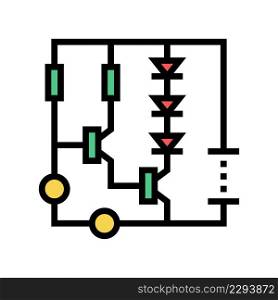 circuit diagram color icon vector. circuit diagram sign. isolated symbol illustration. circuit diagram color icon vector illustration