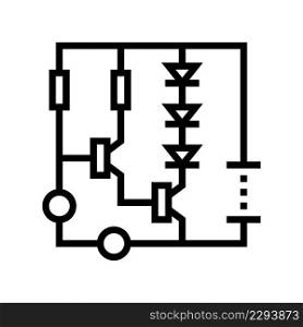 circuit diagram line icon vector. circuit diagram sign. isolated contour symbol black illustration. circuit diagram line icon vector illustration