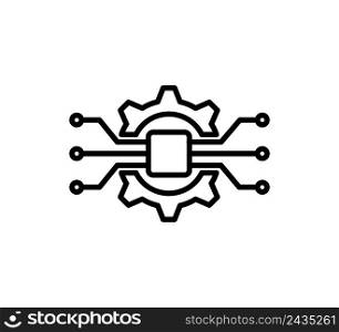 Circuit gear icon vector flat style logo template