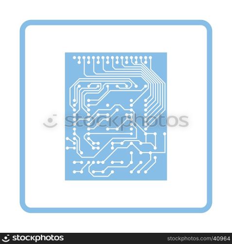 Circuit icon. Blue frame design. Vector illustration.