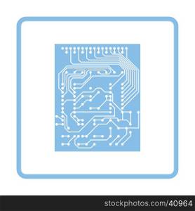 Circuit icon. Blue frame design. Vector illustration.
