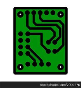 Circuit Icon. Editable Bold Outline With Color Fill Design. Vector Illustration.