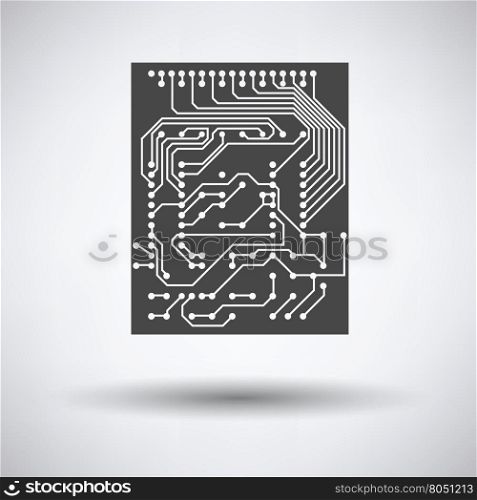 Circuit icon on gray background with round shadow. Vector illustration.