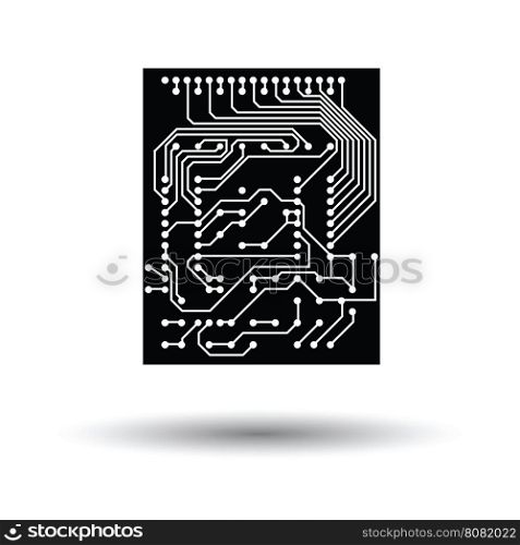 Circuit icon. White background with shadow design. Vector illustration.