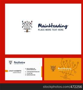 Circuit Logo design with Tagline & Front and Back Busienss Card Template. Vector Creative Design