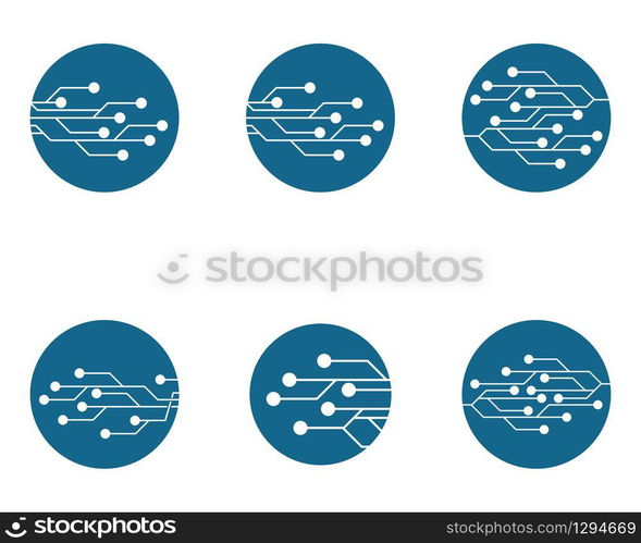 Circuit logo template vector icon illustration design