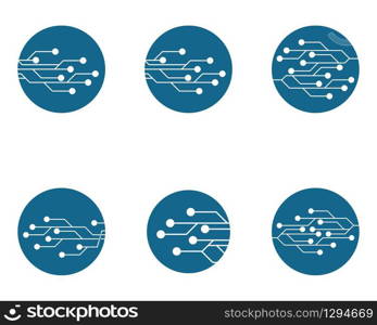 Circuit logo template vector icon illustration design